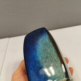 Vase in several shades of blue, from Danish Stogo art pottery. Estimated 1970-1980s