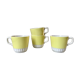 Set of 4 yellow cups Digoin Sarreguemines 50s
