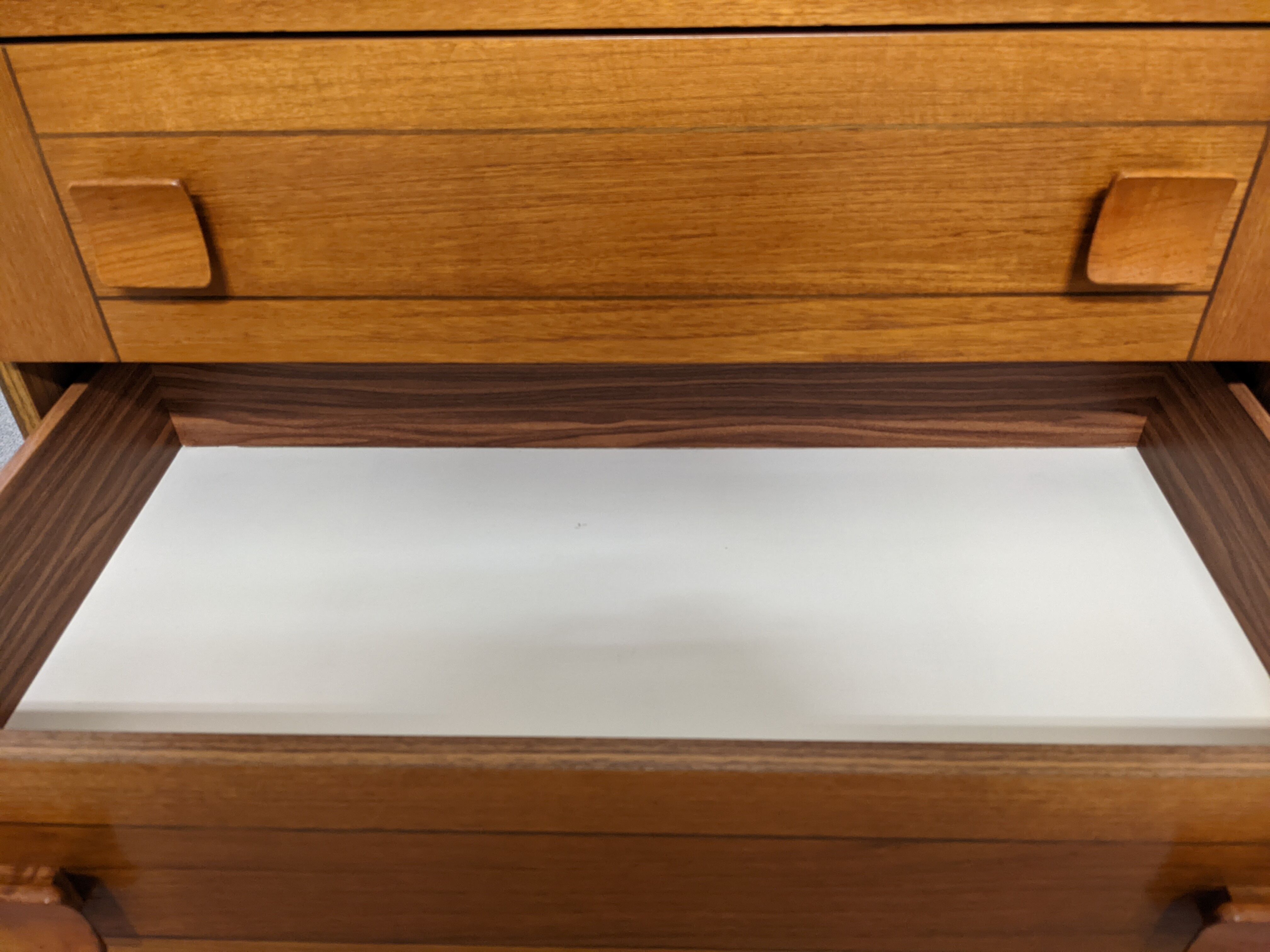 Vintage teak and rosewood chest of drawers from the 70-80s