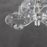 Lustre italien en verre et chrome des années 1970