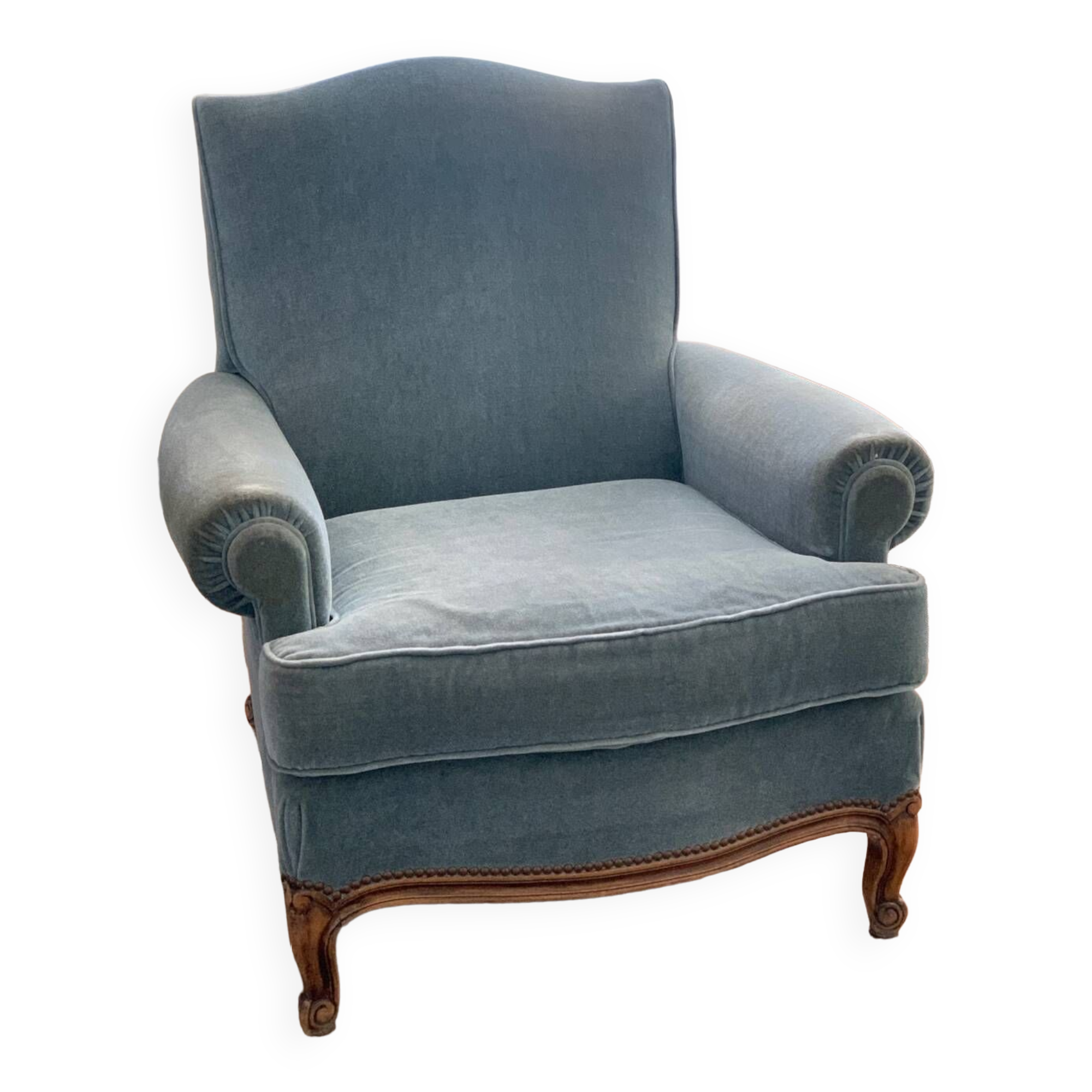 Antique velvet armchair