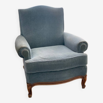 Fauteuil ancien en velours