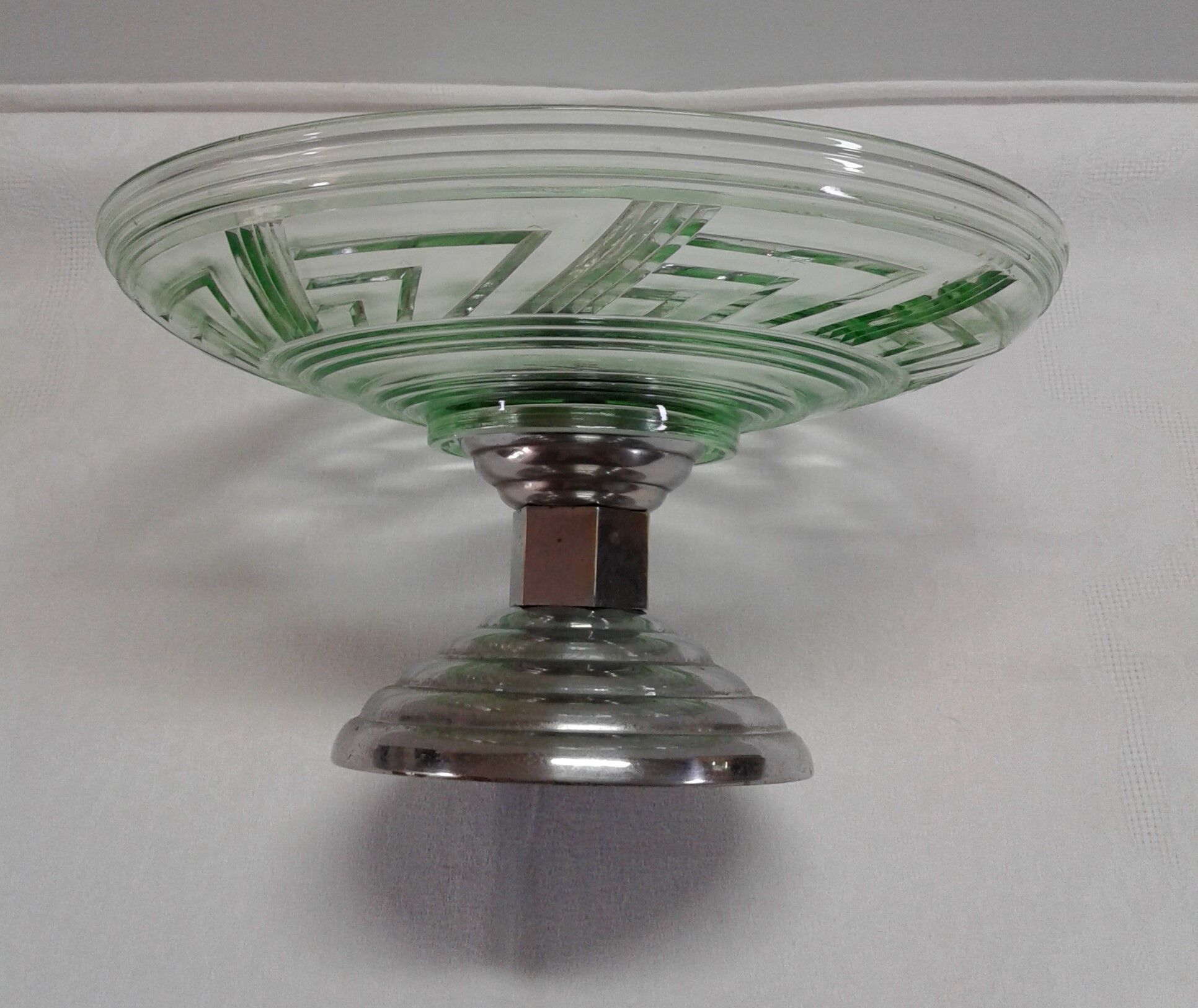 Cut glass and metal deco