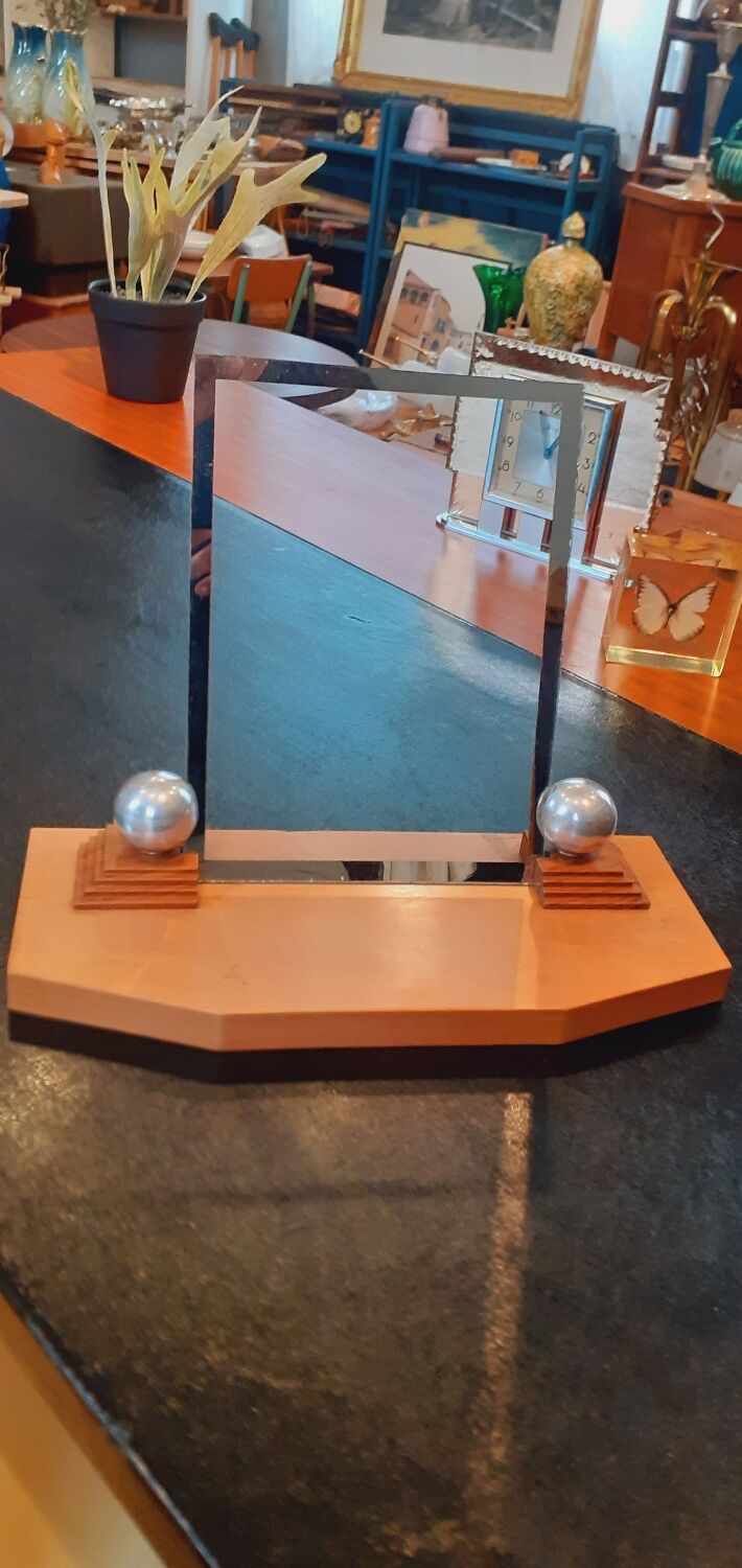 Art deco photo door year 40 in walnut and solid ash