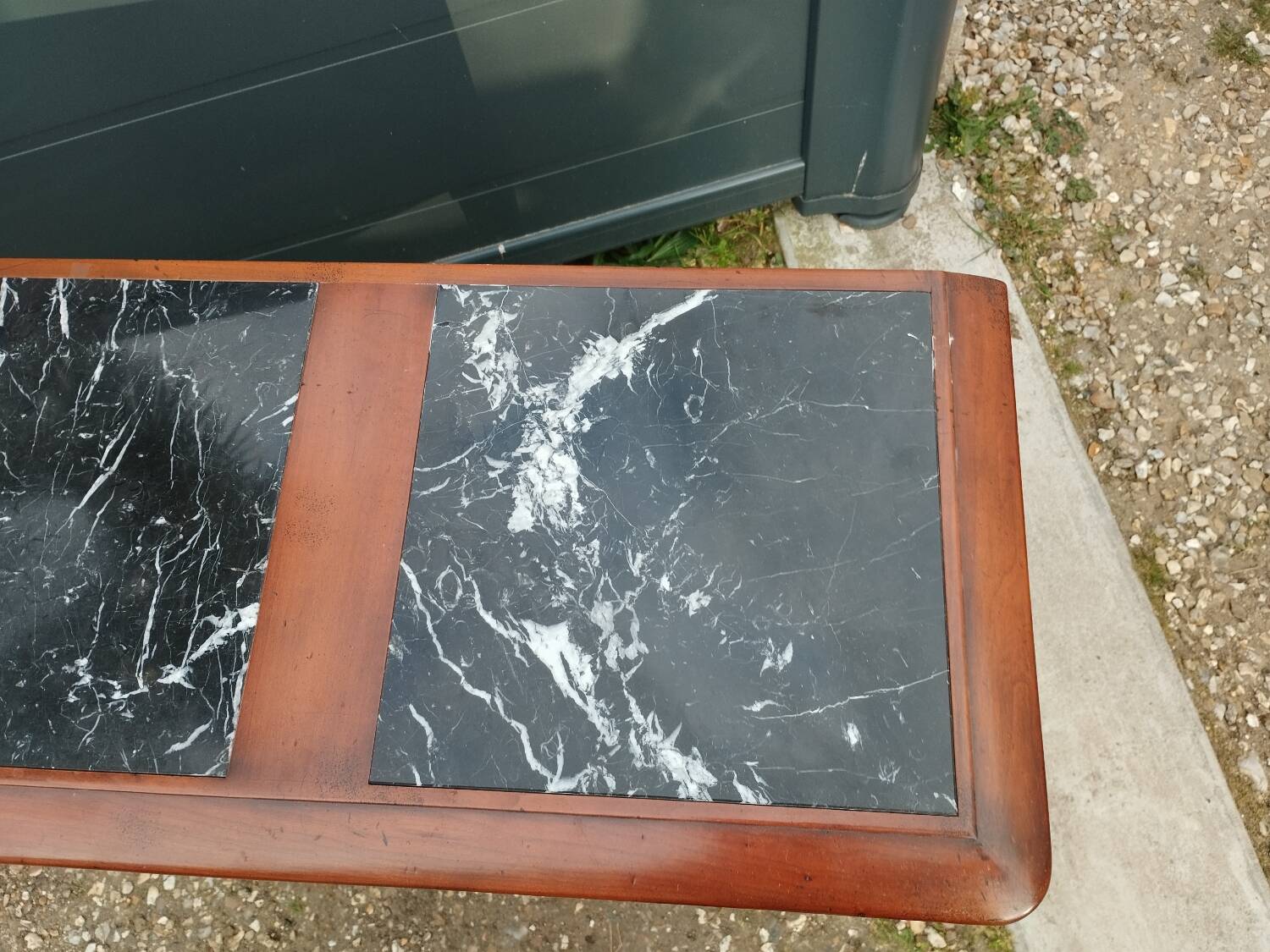 Bedside console old marble top Louis XVI style