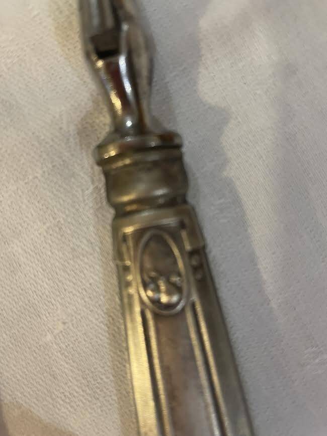 Art Deco silver and steel carving set L and H