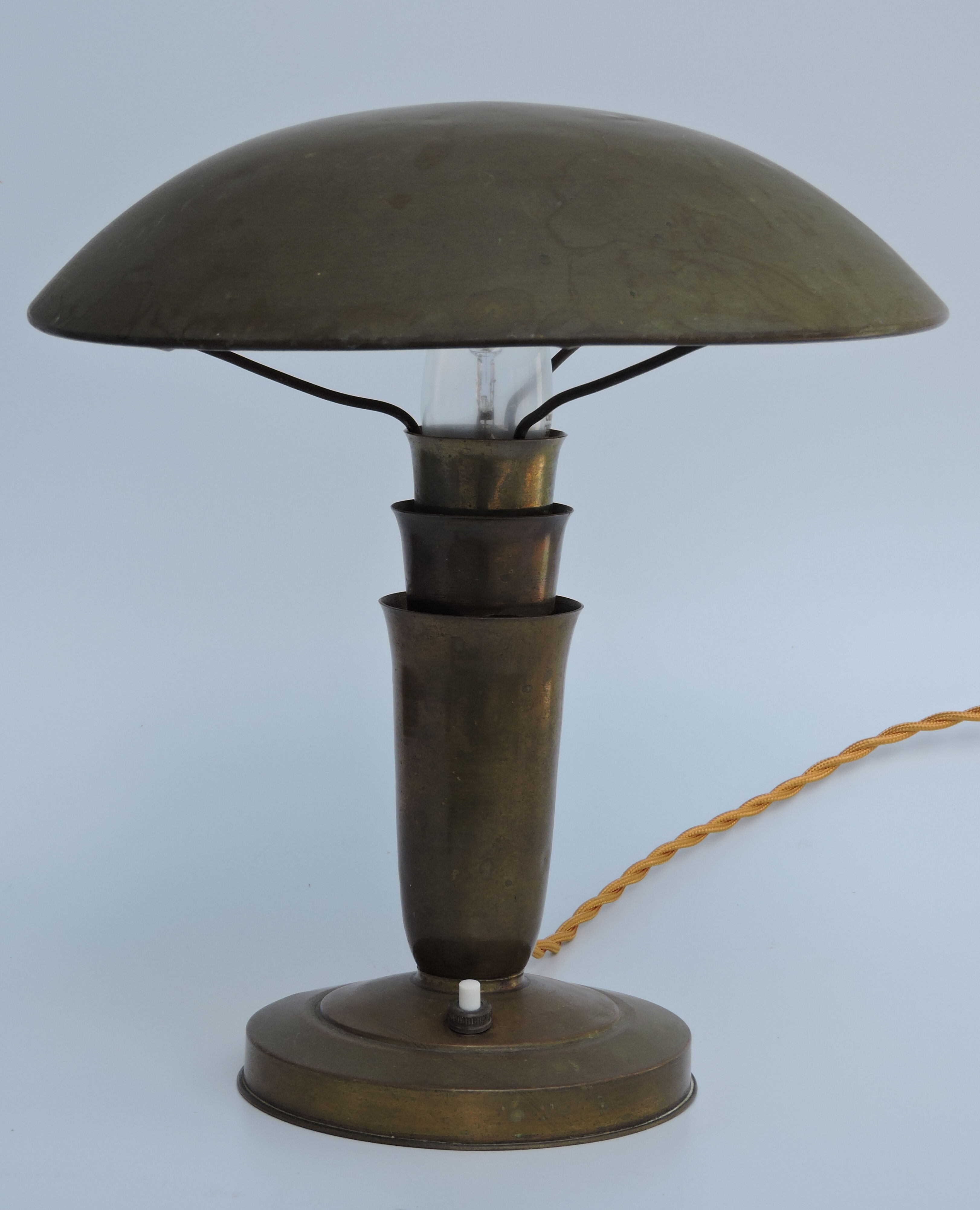 Art Deco bauhaus copper mushroom lamp