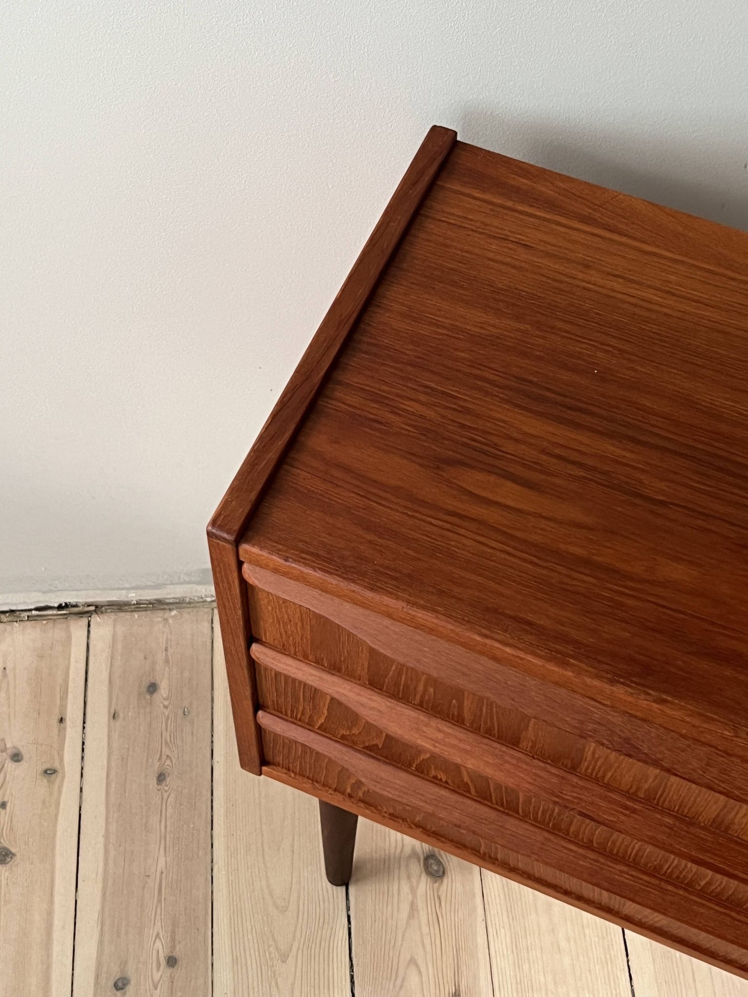 Danish vintage set of chest of drawers and mirror, teak, 1960s