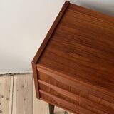 Danish vintage set of chest of drawers and mirror, teak, 1960s