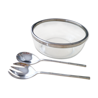 Salad set, salad bowl and service cutlery Bormioli Rocco