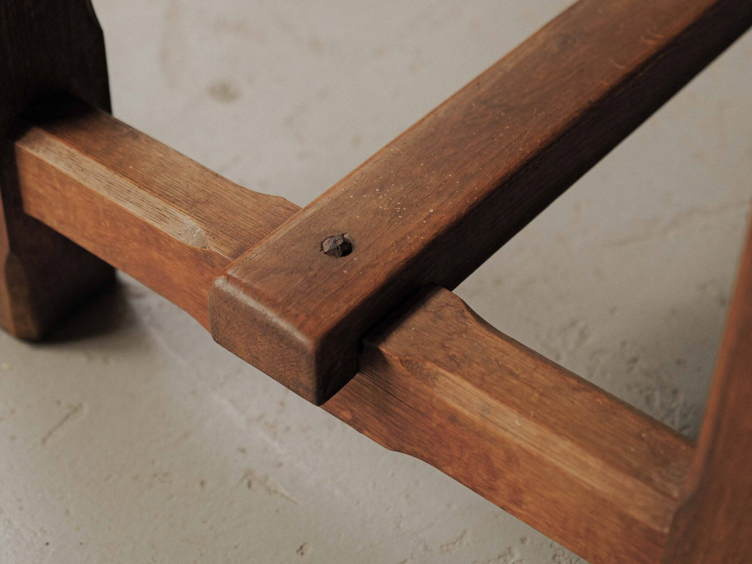 Large solid wood table, handcrafted.