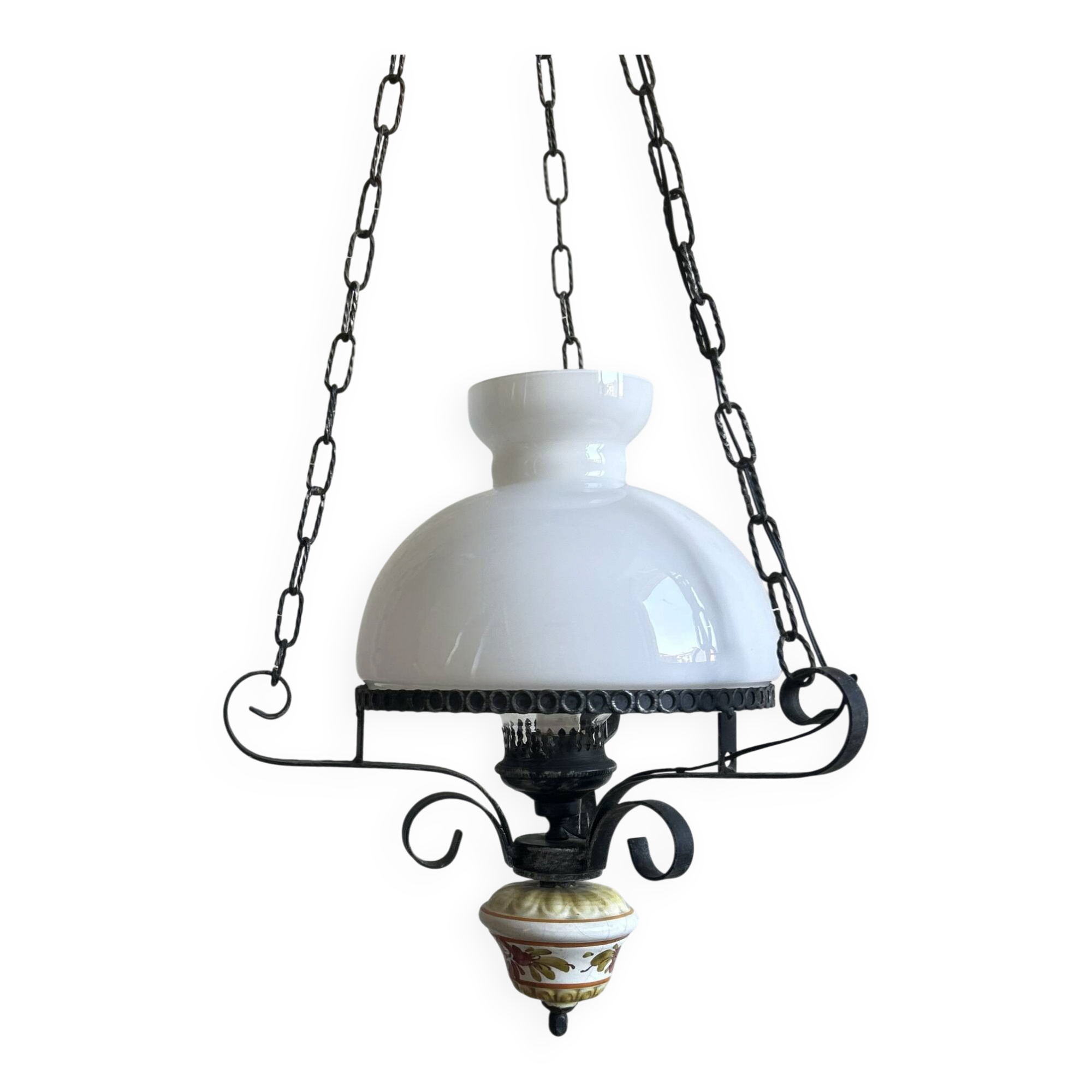 Opaline and Ceramic Suspension - Vintage