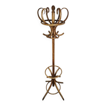 Porte-manteau et porte-chapeau en bois courbé