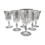 6 baccarat crystal wine glasses signed Polignac model
