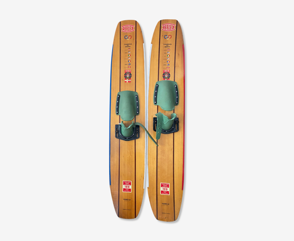 Paire de ski nautique en bois