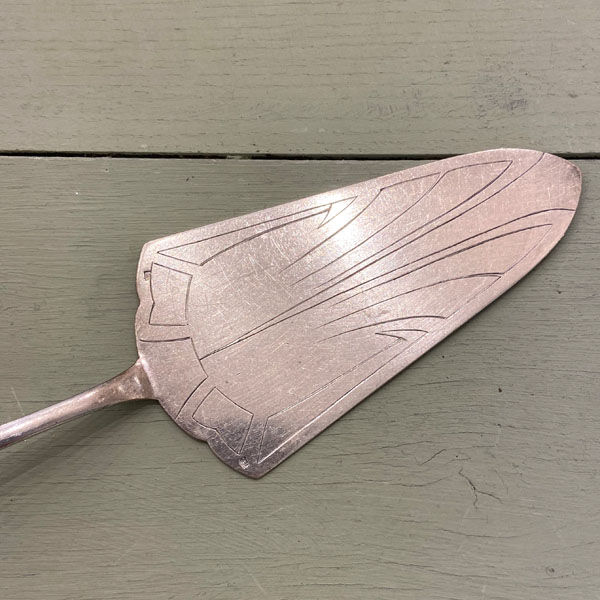 Art deco cake shovel, silver metal