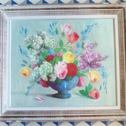 Ancienne peinture représentant un bouquet de fleur