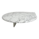 Solid Carrera marble coffee table, 1980s