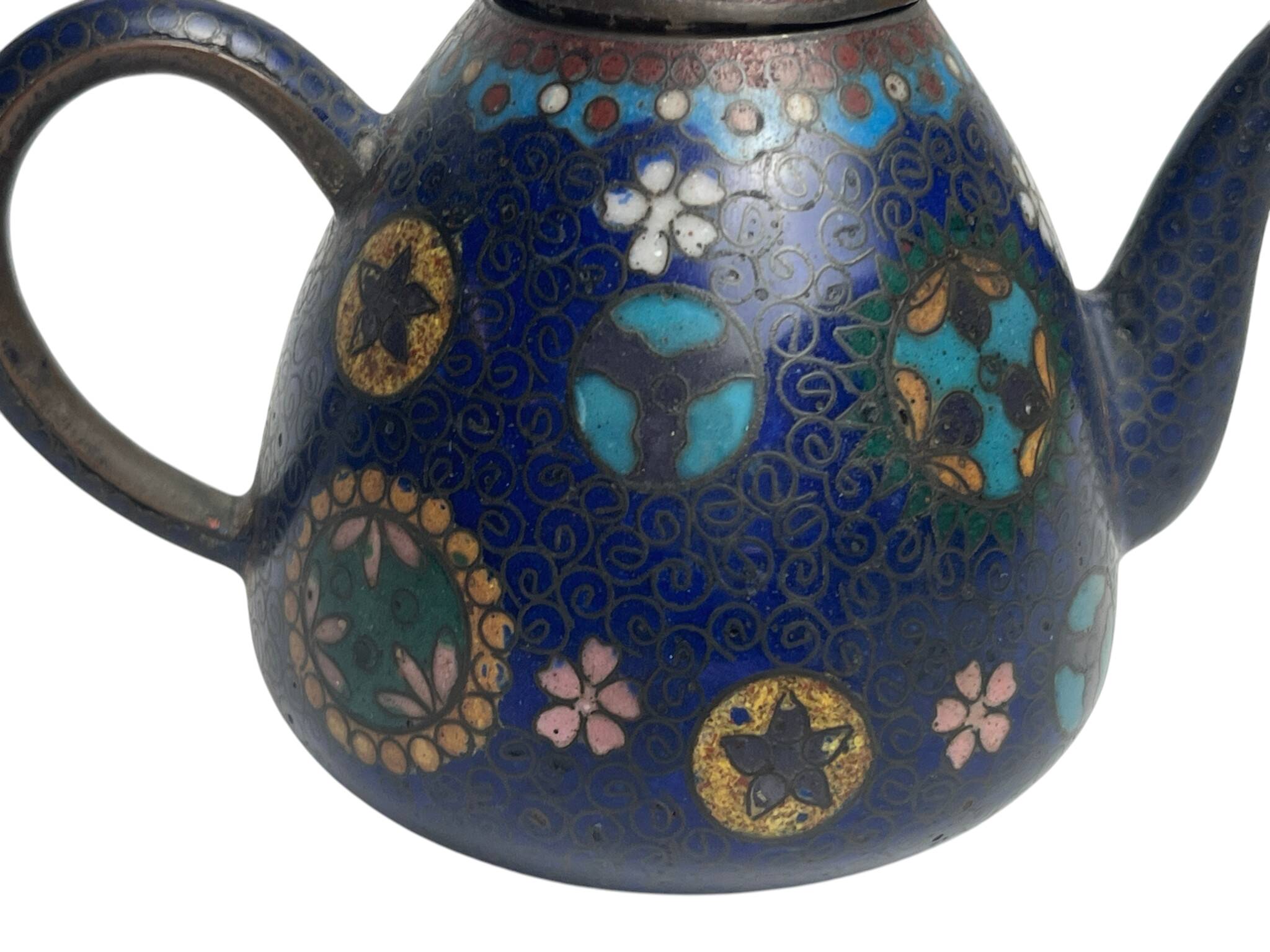 Chine petite verseuse bronze cloisonné début XXème
