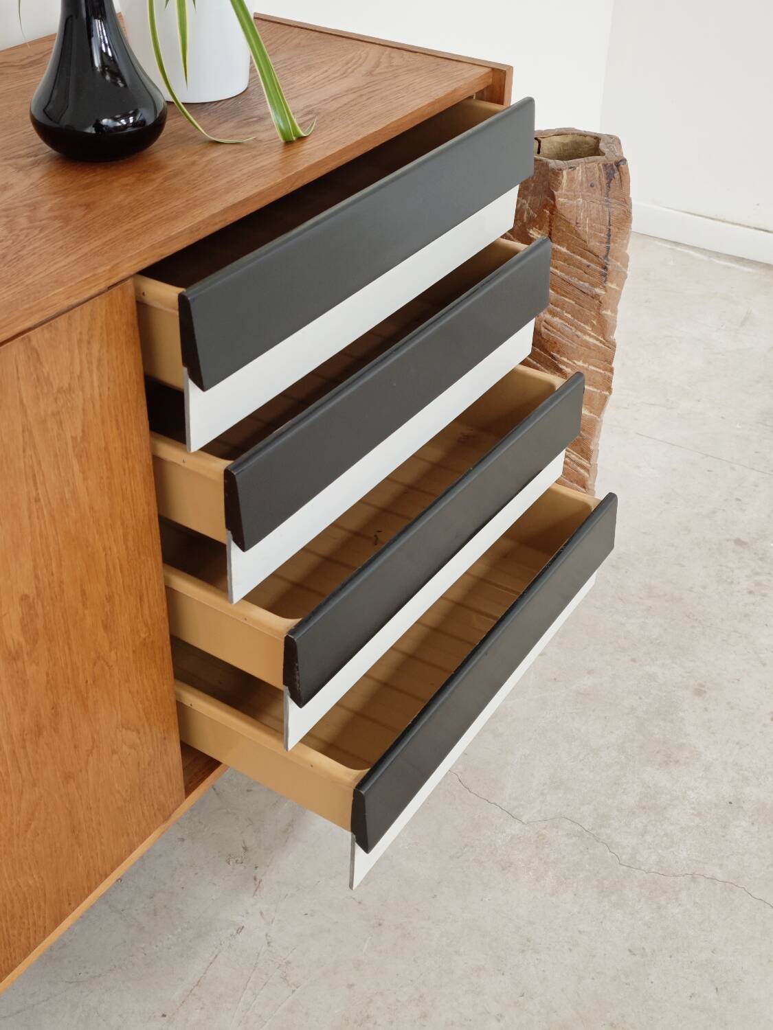 Black and white U 460 sideboard by Jiri Jiroutek for Interier Praha 1960