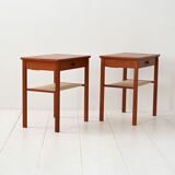 Paire de tables de chevet scandinaves en teck foncé des années 1950