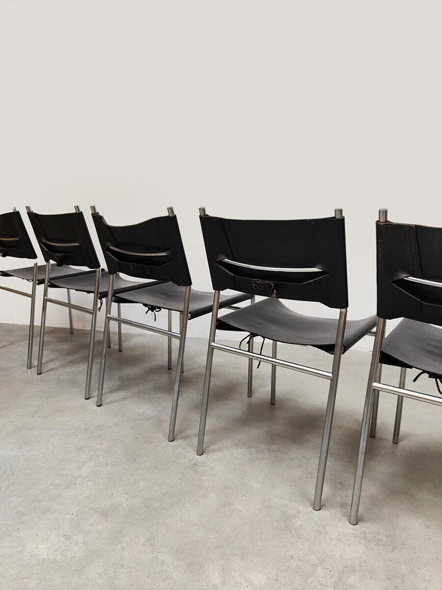 Vintage SE06 leather dining chairs Spectrum Martin Visser
