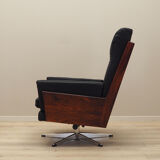 Fauteuil de bureau en cuir, design danois, années 1970, production: Danemark