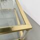 Table basse lucite, laiton et verre années 70
