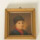 Old portrait under glass - gilded wooden frame