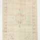 Tapis Anatolien Vintage Fait Main en Laine, Tons Vert Pâle, Beige, Ivoire