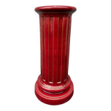 Old large Sarreguemines ceramic pedestal column