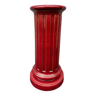 Old large Sarreguemines ceramic pedestal column