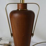 Vintage lamp base Maison le Dauphin in mahogany and brass.