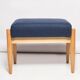 Pair of vintage navy blue wool stools from the mid-20th century, Edmund Homa, 1960s.
