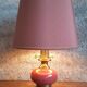 Neo-Victorian table lamp with pink opaline glass and brass – Vintage 1970s