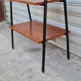 Teak and metal side table