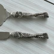 Silver-plated knife and cake server set