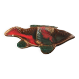 Plat à compartiments pour apéritif en céramique de vallauris  forme de poisson vintage 34 cm