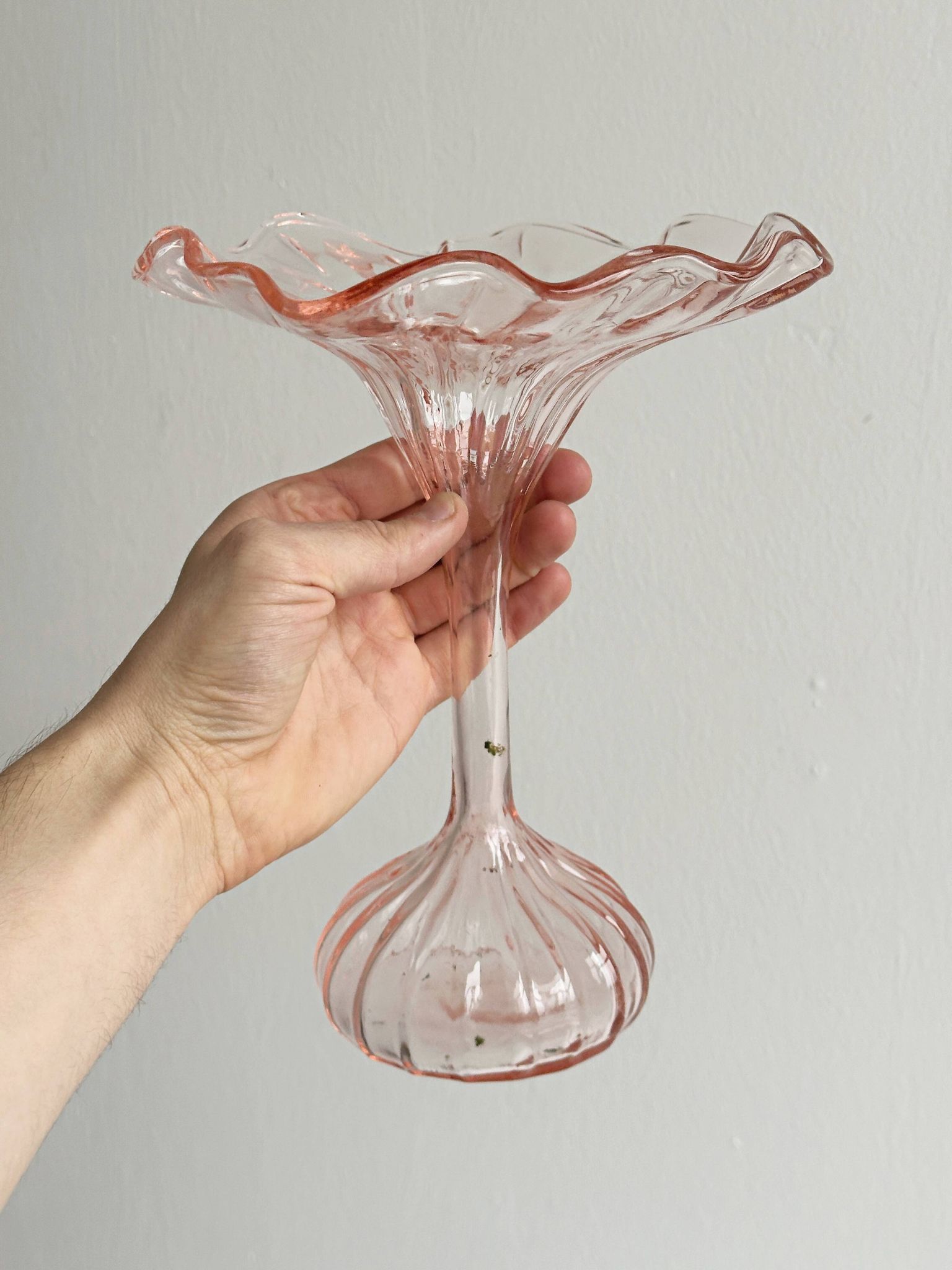 vase en verre soufflé vieux rose