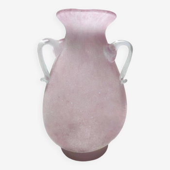 Vase en verre Scavo rose attribuable à Gino Cenedese, Italie 19070-1980