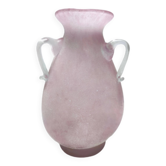 Vase en verre Scavo rose attribuable à Gino Cenedese, Italie 19070-1980