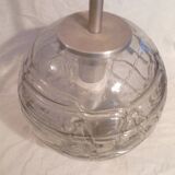 Set of 2 smoked glass ball suspensions by Doria Leuchten, Germany, 1970s.