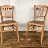 Pair of chairs lutherma troquet bistro brasserie bohème vintage 1950 old bentwood old french