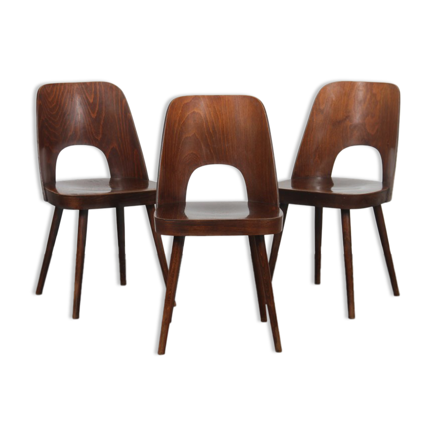 Suite of 3 vintage chairs by Oswald Haerdtl for Ton, 1960