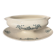 Antique sauce boat in Longchamp faience with its underplate – glazed decoration.