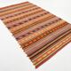 6x11 Pumpkin Orange Striped Turkish Vintage Kilim Rug, 182x320Cm