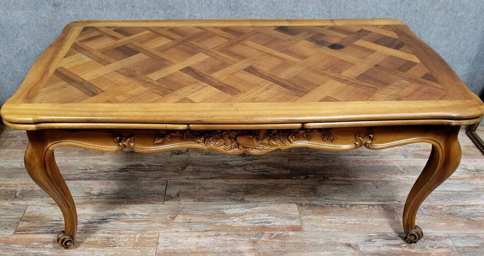Louis XV style Provencal table in solid cherry wood, 20th century