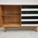 U-458 Sideboard Cabinet by Jiri Jiroutek for Interier Praha black and white 1960