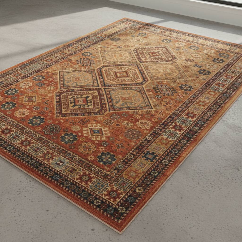 Vintage red oriental rug TOGA - Wool