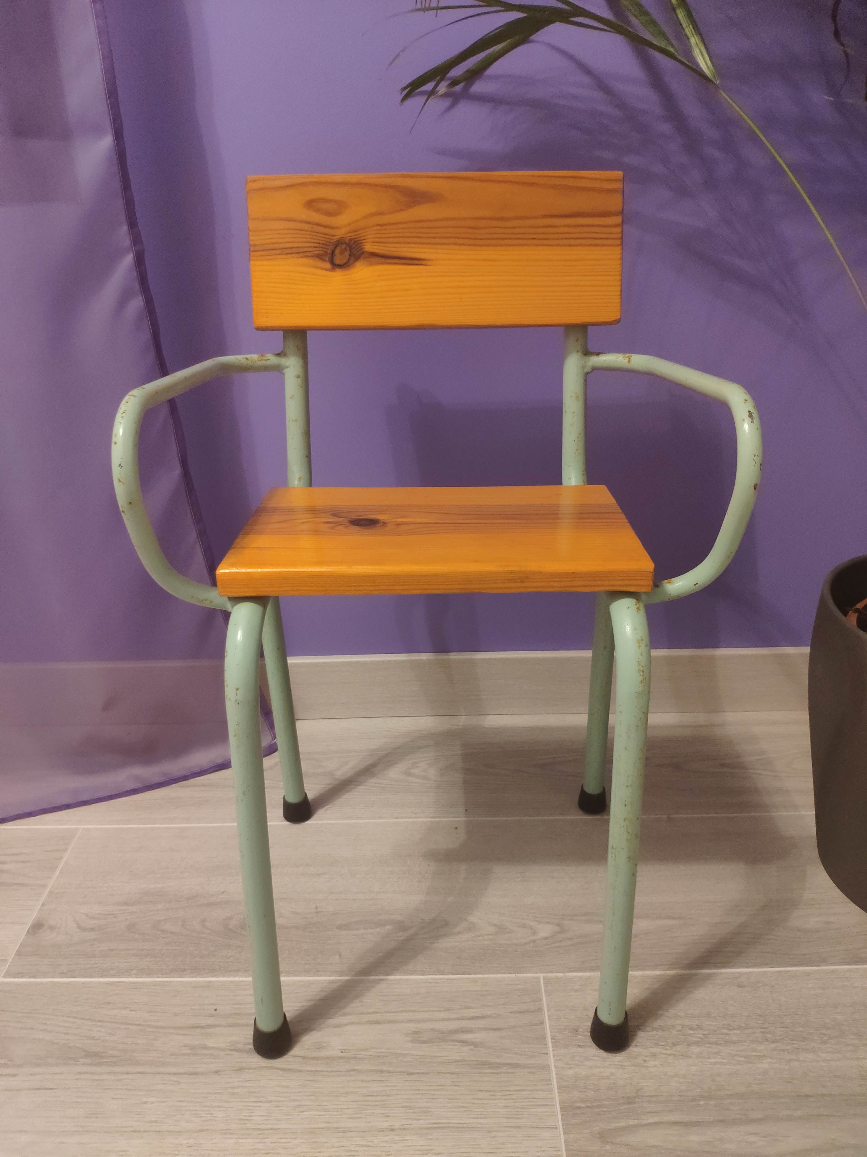Fauteuil d'école enfant vintage années 50
